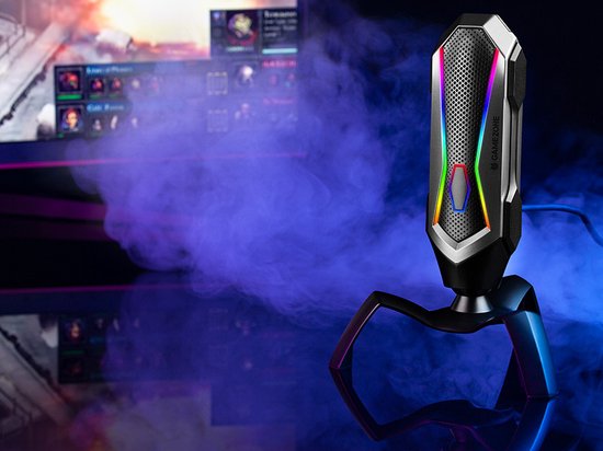 Tracer RGB spider gaming en content creatie microfoon - Geschikt voor streaming podcast en Youtube video - 360 graden rotatie- Fast touch mute - Bedraad type C