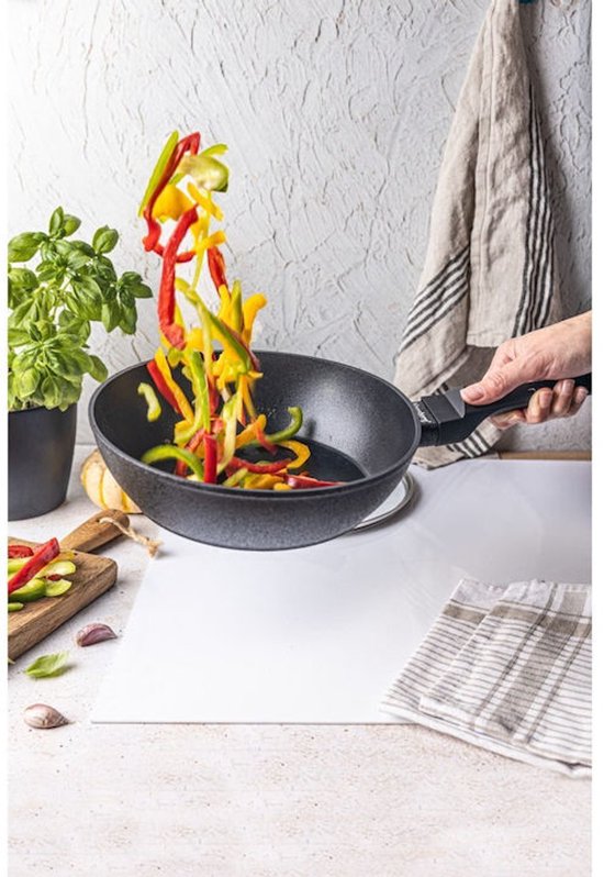 Klausberg KB7692 Koekenpan met Deksel - 28 cm - Marmer Anti-Aanbaklaag - Geschikt voor Alle Kooktoestellen (Gas, Inductie, Keramisch, Elektrisch)
