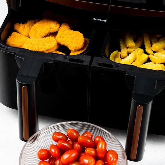 Klausberg KB-7589 - Dubbele Heteluchtfriteuse - 2x4.5L - Digitaal - Gezond Koken