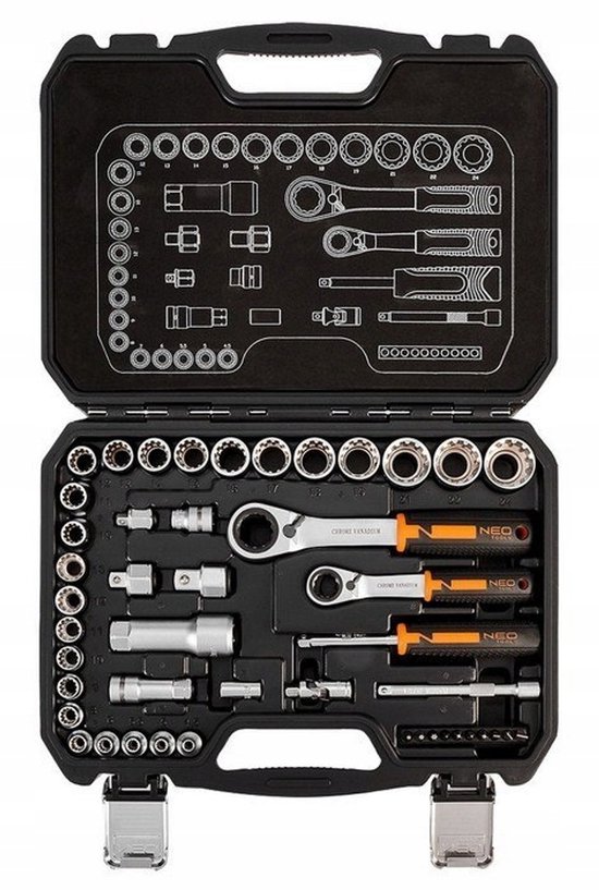 NEO TOOLS 46-delige Doppenset 1/4" & 3/8" Doorsteek