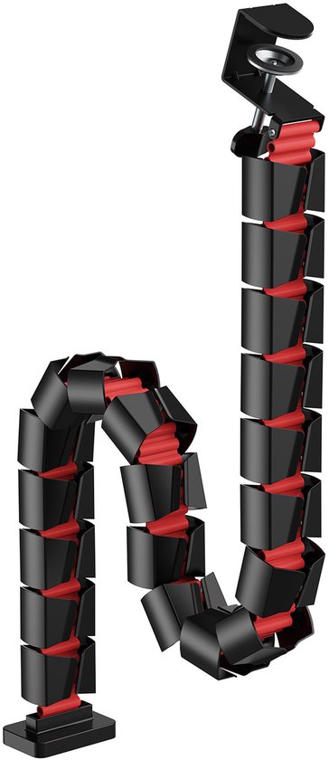 Nano RS - Kabelopberggeer - kabelgoot - kabelrooster - voor bureau 1345mm, zwart en rood, RS125