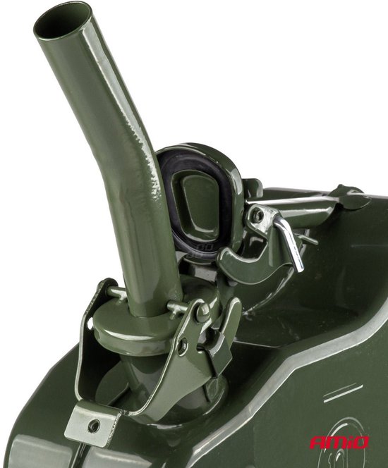 AMiO Metal Jerrycan Trechter met Klikbevestiging – voor 5L, 10L en 20L Jerrycans - Gietstuk Schenkstuk Vulhulp Opklikbaar