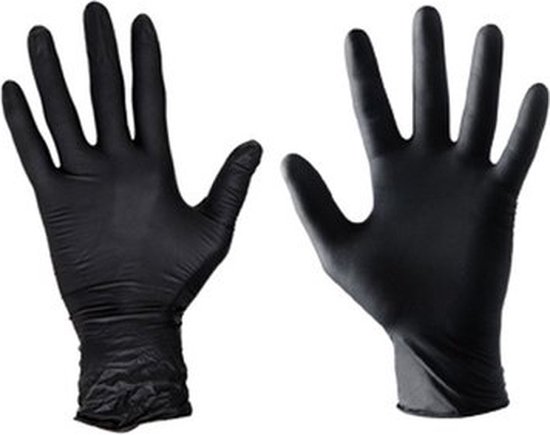 Beautylushh Nitrile Wegwerphandschoenen Zwart Poedervrij 100 stuks Maat S
