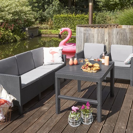 Allibert Lyon Verstelbare Tuintafel - 116x71,5x66/40 cm - Grafiet