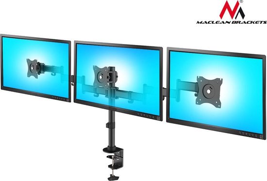 Maclean MC-691 3-voudige Monitorbeugel - monitorhouder 13"-27" 3x8kg VESA 75x75 100x100