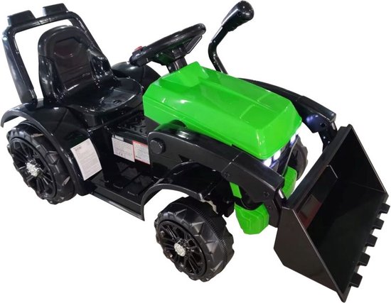 Kindertractor - elektrisch - 87x42,5x44,5cm - groen, zwart