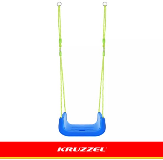 Kruzzel 3-in-1 kinderswing blauw groen rood met veiligheidszitje 43 x 38 x 37,5 cm en verstelbare touwen 120 tot 150 cm