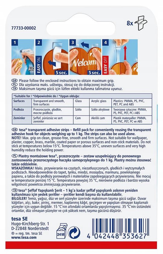 TESA Montagepleisters Transparant 1kg - Sterke Zelfklevende Bevestiging