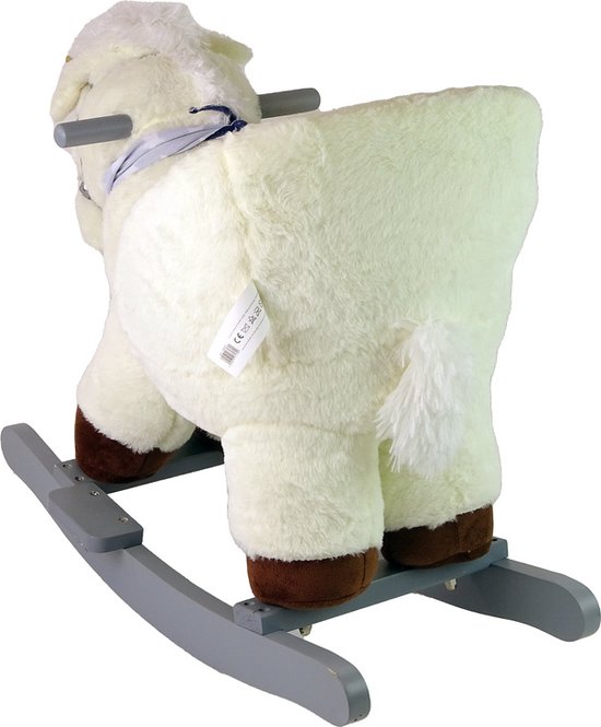 Lean Toys Hobbelpaard Wipstoel Witte Eenhoorn - Met geluid - 48 x 60 x 33 cm - Schommelstoel