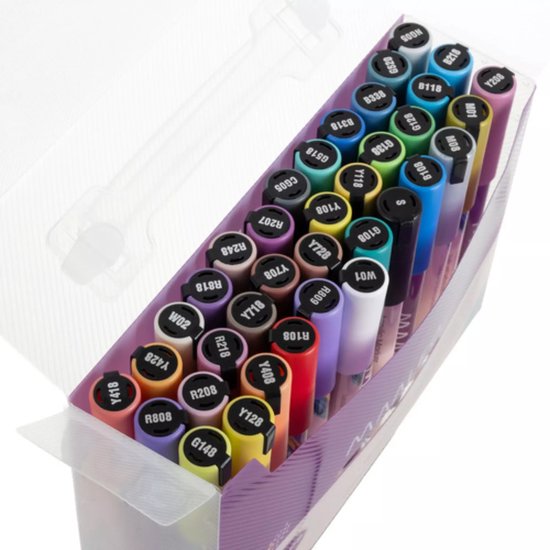 Maaleo acrylstiften 36 kleuren – sneldrogende verfmarkers voor papier, hout en textiel