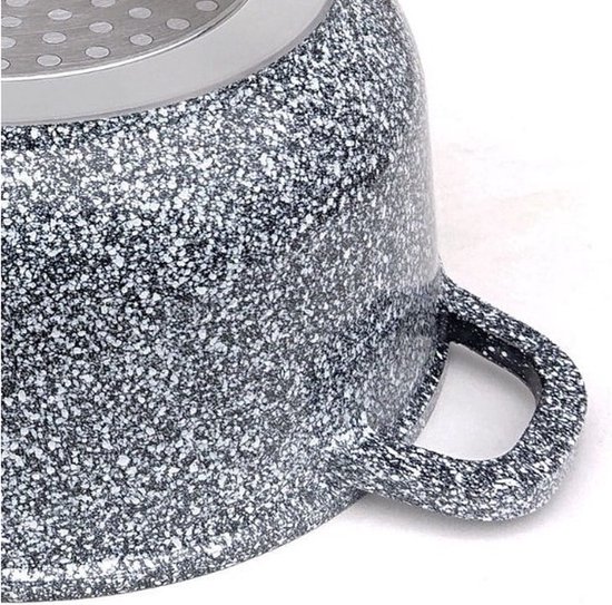 Klausberg 7525 - Kookpan met deksel - marmer grijs - 24 cm - 6.2 liter