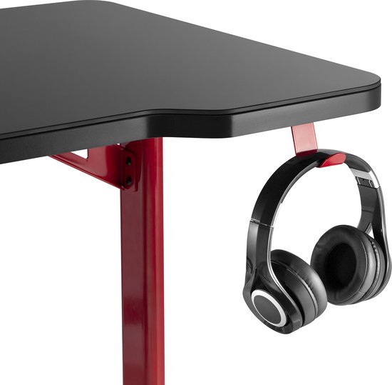NanoRS - Gaming tafel met verstelbare RGB LED-achtergrondverlichting drank -hoofdtelefoon houder -  120cm