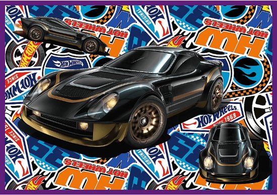 Trefl Hot Wheels - Puzzelset 4-in-1 - 250 stuks - 33x23 cm - Kalanderd Papier; Milieuvriendelijk
