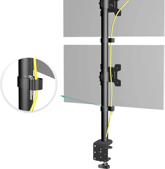 Maclean - Monitorbeugel - Monitorsteun voor 2 scherm - max VESA 100x100, 13-27", 9kg, MC-966