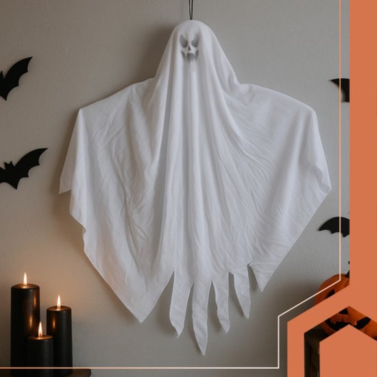 Ruhhy Hangende spoken set van 3 stuks Halloween decoratie wit spook voor binnen en buiten