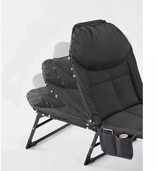 Trizand opvouwbaar veldbed met matras – verstelbare rugleuning, draagvermogen 150 kg, voor camping of thuis
