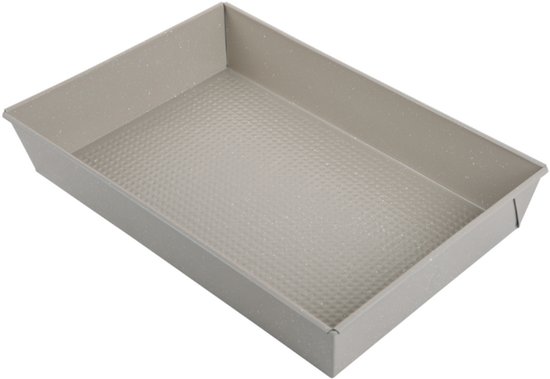 Kinghoff 1975 - Rechthoekige Bakvorm 36,5x24x6 cm - Ovenschaal voor Ovenschotels, Cake en Vlees - Ovenbestendig tot 220°C - Antiaanbaklaag - Beige - Cakevorm - Taartvorm