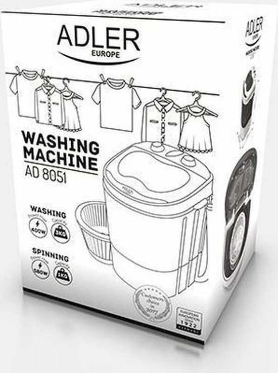 Adler AD 8051 Mini wasmachine met centrifuge