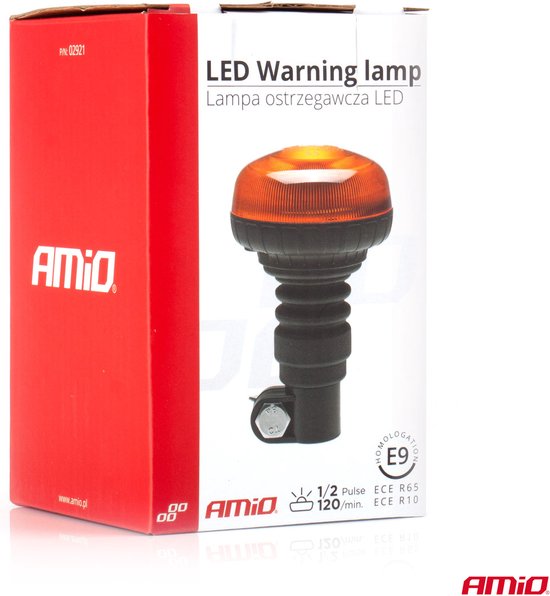 AMiO Stroboscoop Zwaailicht Waarschuwingslamp W21PL 12/24V IP56 Oranje R65 R10