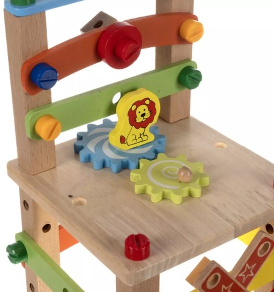 Kruzzel Houten Bouwstoel - Educatieve DIY Speelset voor Kinderen
