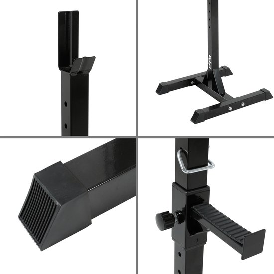 Rebel Active Verstelbare Halterstandaard - Stabiliteit Veiligheid Krachttraining - 105-160 cm - 1 Set van 2 Stuks