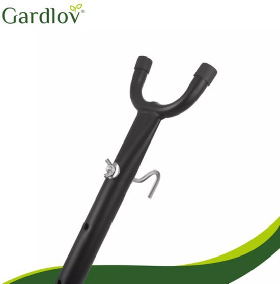 Gardlov Grijze tweepersoons hangmat met frame 200 x 150 cm belastbaar tot 250 kg