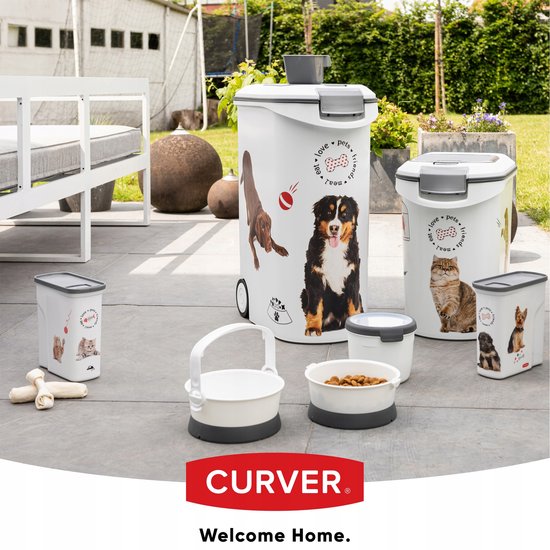 Curver Voedselcontainer Kat - 2L - 21x9x20cm - Wit/Grijs