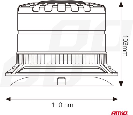 AMiO Stroboscoop Zwaailicht LED Waarschuwingslamp Heavy Duty W29M 12V 24V Oranje