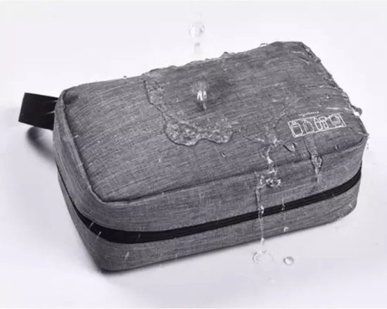 Soulima Toilettas - grijs - polyester - uitvouwbaar - ophangbaar - waterdicht