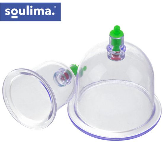 Soulima Chinese cupping set 12 delig zonder vuur met handpomp en magnetische cups