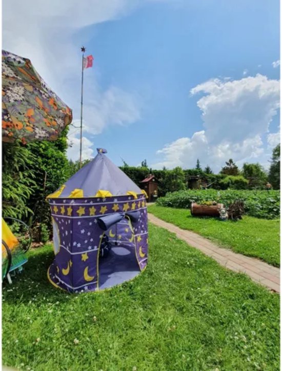 Kruzzel Koninklijke Tent voor Kinderen - Opvouwbaar en Veilig - 135x105 cm - Donkerblauw