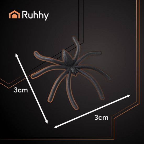 Ruhhy Glow in the dark spinnenweb met nepspinnen Halloween decoratie voor binnen en buiten herbruikbaar
