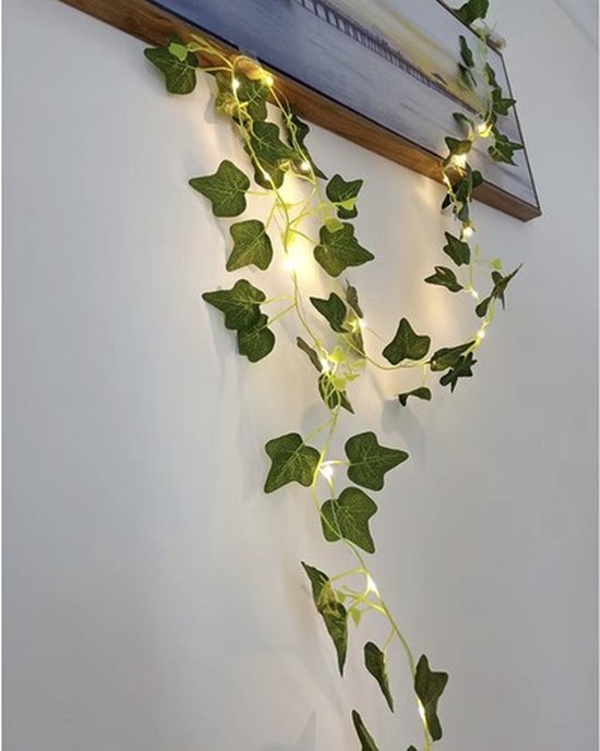 Klimop slinger met Led Verlichting- LED Fairy lights - 12 Stuks - Klimop slinger met LED lichtjes - 25 Meter Kuntsplant