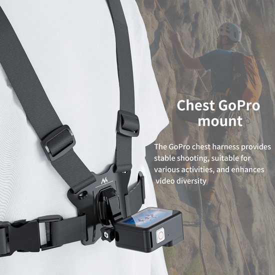 Maclean Sport Borstband voor Mobiele Telefoon/ GoPro en andere camera's / Houder - universeel - draaibare bevestiging, MC-294