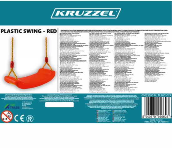 Kruzzel schommel - rood - kunststof - voor kinderen - weersbestendig