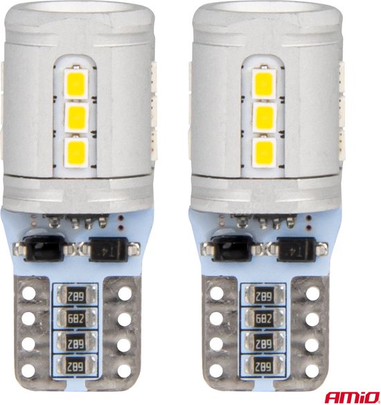 AMiO LED-lampen CANBUS T10e W5W 15x2016 SMD Wit 12V/24V