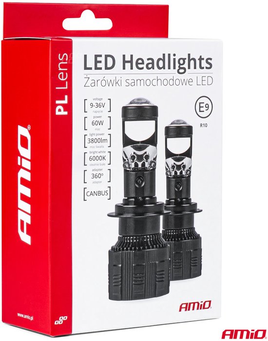 AMiO LED Koplampen H7/H18 PL-lensserie Dimlichten Wit