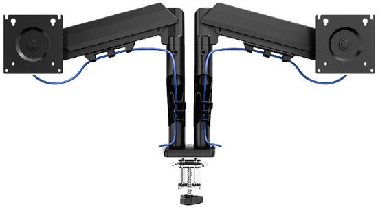 TRACER Double Armflex - Monitorarm - 13-32 inch - Dubbel - Verstelbaar - Zwart Metaal