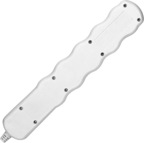 Stekkerdoos met schakelaar - Verdeelstekker 5-voudig - Stekkerblok zonder snoer/kabel - Wit