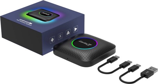 CarlinKit Smart Box Android 13 - Download apps in je auto - Netflix - Draadloos Carplay/AndroidAuto - CPC200-Tbox Ambient