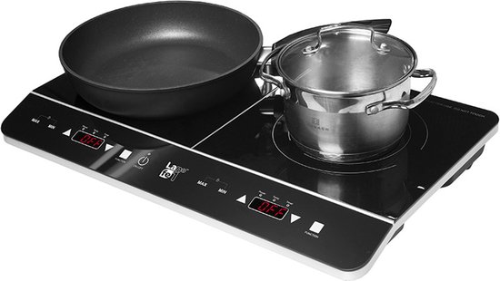 Lafe - Elektrische Kookplaat - Inductiekookplaat - Campingkooktoestel - Elektrisch - Draagbaar - 3500W - dubbel - CIY 002 - Zwart