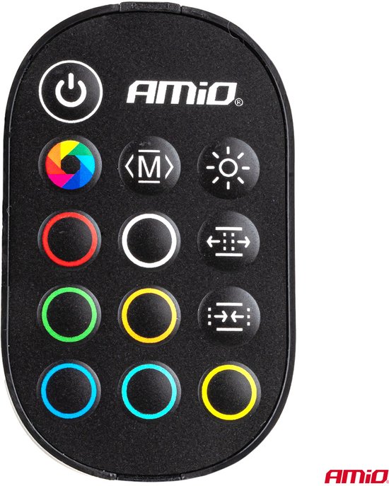 AMiO Flexible LED Strips RGB 12V – Set van 2x30cm met Afstandsbediening Controller – Decoratieve Interieur en Exterieur Verlichting voor Auto