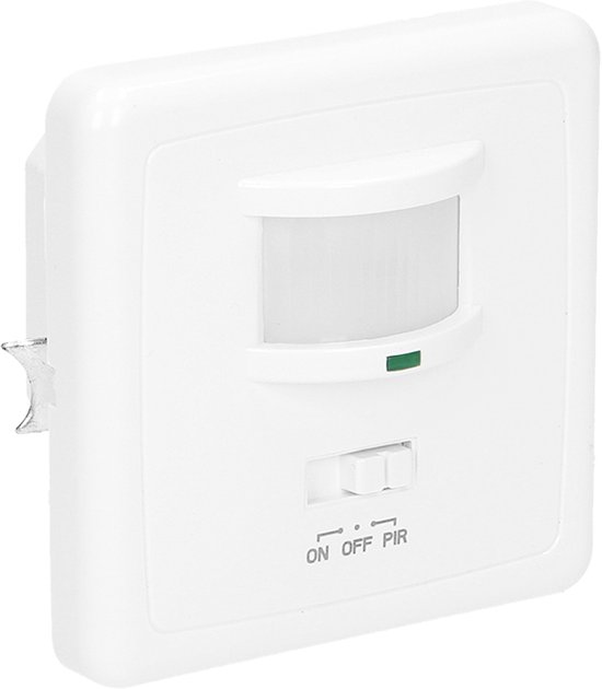 PIR Bewegingsmelder - 160 ° Detectie - Wand inbouw - 9 Meter bereik - 1200 Watt - Wit
