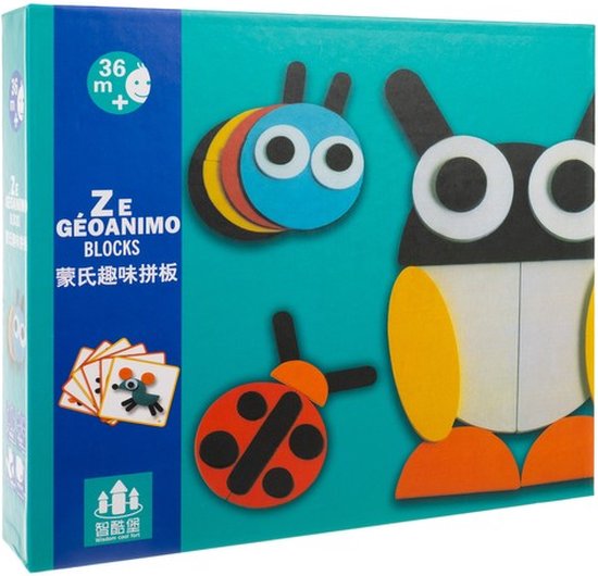 Kruzzel Houten Puzzel - Stimuleer Creativiteit met Dieren en Vormen
