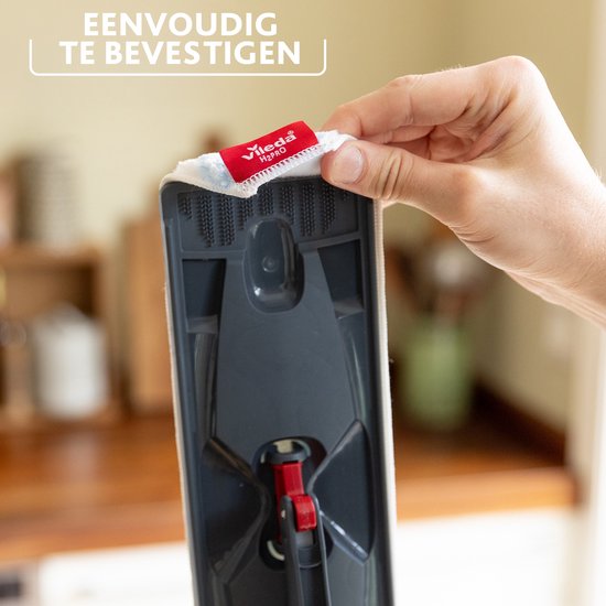 Vileda H2Pro Flatmop Vervanging - 1 per verpakking - Geschikt voor Vileda H2Pro Flat Mop-systeem - Voor harde vloeren