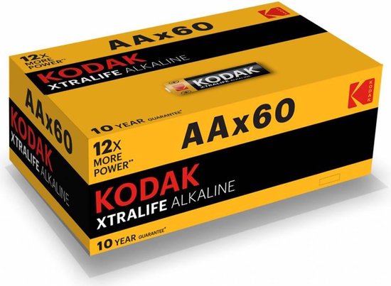 Kodak XTRALIFE - Alkaline AA/LR6 Batterijen - 60 stuks