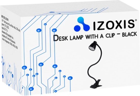 Izoxis Flexibele Bureaulamp met Clip - Ideaal voor Elke Werkruimte - Zwart