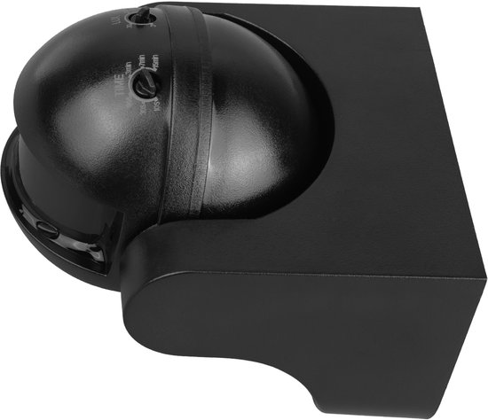 Maclean - PIR-bewegingssensor - infrarood - IP44 - zwart met zwarte afdekking - Bereik 12 m - max. belasting 300/1200 W - MCE358 B/B
