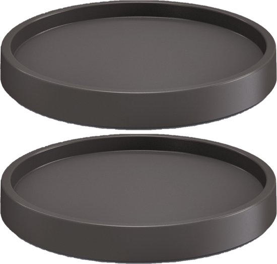 Plantenonderzetter/multiroller - rond - Antraciet - kunststof - 27 cm - Trolleys voor kamerplanten