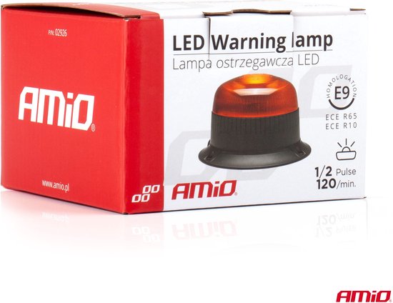 AMiO Stroboscoop Zwaailicht Waarschuwingslamp W213B 12/24V IP56 Oranje R65 R10